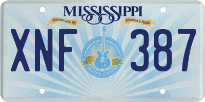 MS license plate XNF387