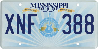 MS license plate XNF388