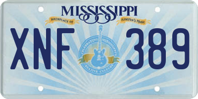 MS license plate XNF389