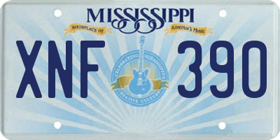 MS license plate XNF390