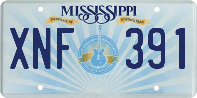 MS license plate XNF391