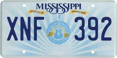MS license plate XNF392