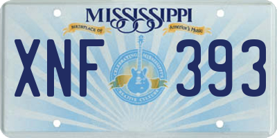 MS license plate XNF393