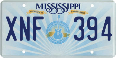 MS license plate XNF394