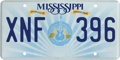 MS license plate XNF396