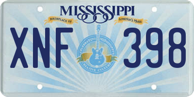 MS license plate XNF398