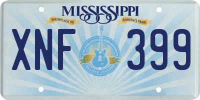 MS license plate XNF399