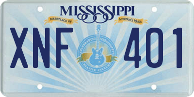 MS license plate XNF401