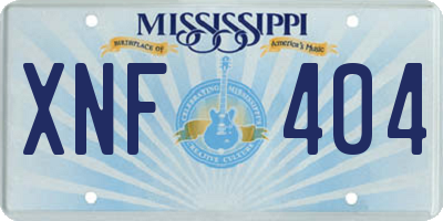MS license plate XNF404