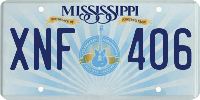MS license plate XNF406