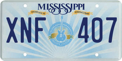 MS license plate XNF407