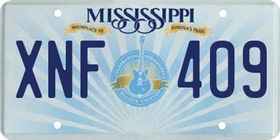 MS license plate XNF409