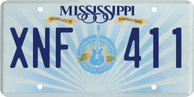 MS license plate XNF411