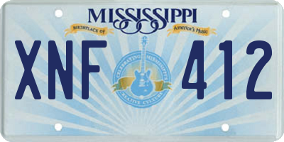 MS license plate XNF412
