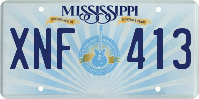MS license plate XNF413