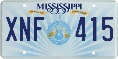 MS license plate XNF415