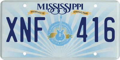 MS license plate XNF416