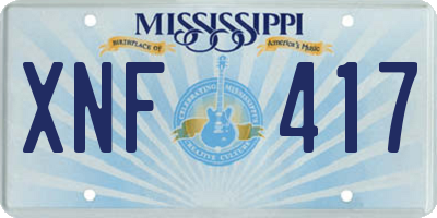 MS license plate XNF417