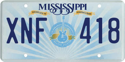MS license plate XNF418