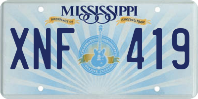 MS license plate XNF419
