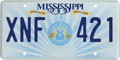 MS license plate XNF421