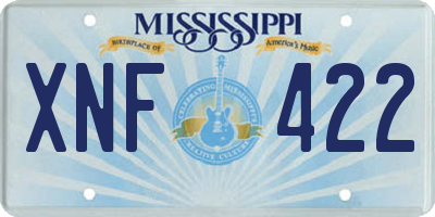 MS license plate XNF422