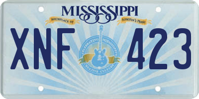 MS license plate XNF423