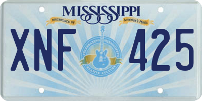 MS license plate XNF425