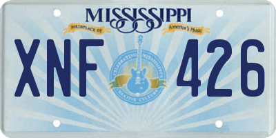 MS license plate XNF426