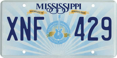 MS license plate XNF429