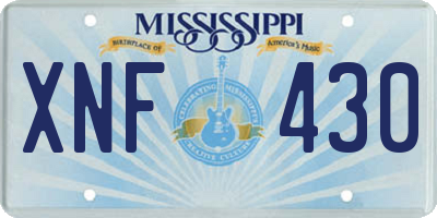 MS license plate XNF430