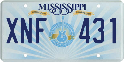 MS license plate XNF431