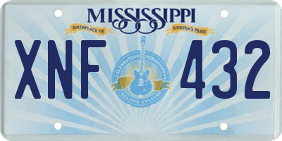 MS license plate XNF432
