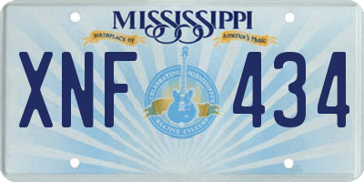 MS license plate XNF434