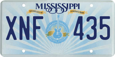 MS license plate XNF435