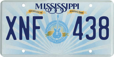 MS license plate XNF438