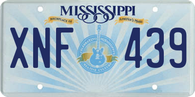 MS license plate XNF439