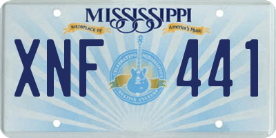 MS license plate XNF441