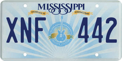 MS license plate XNF442