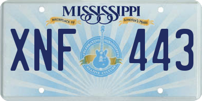 MS license plate XNF443