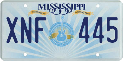 MS license plate XNF445