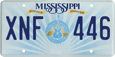 MS license plate XNF446