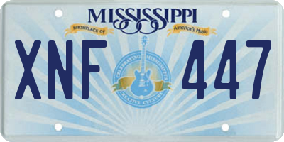 MS license plate XNF447
