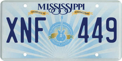 MS license plate XNF449