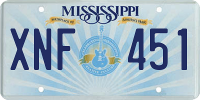 MS license plate XNF451