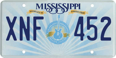 MS license plate XNF452