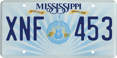 MS license plate XNF453