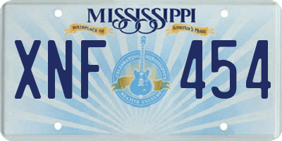 MS license plate XNF454