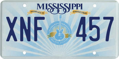MS license plate XNF457