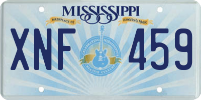 MS license plate XNF459